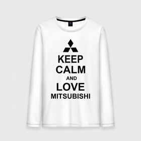 Мужской лонгслив хлопок с принтом keep calm and love mitsubishi в Белгороде, 100% хлопок |  | Тематика изображения на принте: автомобили | машины | сохраняй спокойствие и люби митсубиси | тачки