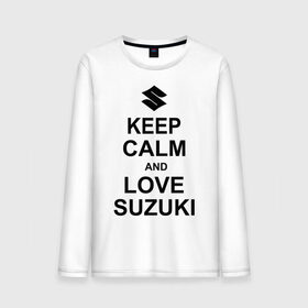 Мужской лонгслив хлопок с принтом keep calm and love suzuki в Белгороде, 100% хлопок |  | автомобили | машины | сохраняй спокойствие и люби сузуки | тачки