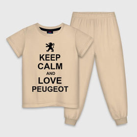 Детская пижама хлопок с принтом keep calm and love peugeot в Белгороде, 100% хлопок |  брюки и футболка прямого кроя, без карманов, на брюках мягкая резинка на поясе и по низу штанин
 | пежо