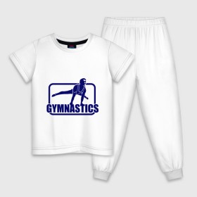 Детская пижама хлопок с принтом Gimnastic (Гимнастика) в Белгороде, 100% хлопок |  брюки и футболка прямого кроя, без карманов, на брюках мягкая резинка на поясе и по низу штанин
 | sport | брусья | гимнаст | снаряд | спортсмен | тренировка | упражнения