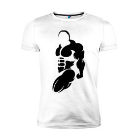 Мужская футболка премиум с принтом Бодибилдер (Культурист). в Белгороде, 92% хлопок, 8% лайкра | приталенный силуэт, круглый вырез ворота, длина до линии бедра, короткий рукав | bodybuilding | power | sport | мощь | мускулы | мышцы | сила | спорт