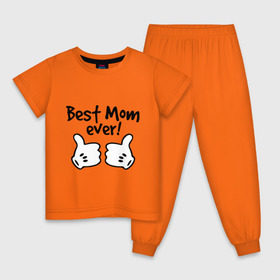 Детская пижама хлопок с принтом Best Mom ever! (самая лучшая мама) в Белгороде, 100% хлопок |  брюки и футболка прямого кроя, без карманов, на брюках мягкая резинка на поясе и по низу штанин
 | бест мам | мама | подарки родным | подарок маме