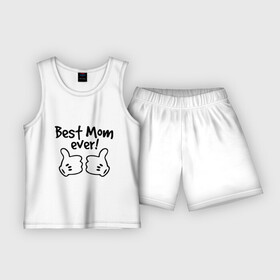 Детская пижама с шортами хлопок с принтом Best Mom ever (самая лучшая мама) в Белгороде,  |  | бест мам | мама | подарки родным | подарок маме