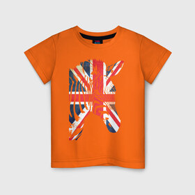 Детская футболка хлопок с принтом Британская зебра в Белгороде, 100% хлопок | круглый вырез горловины, полуприлегающий силуэт, длина до линии бедер | Тематика изображения на принте: dtg | england | англия | британия | британский флаг | великобритания | животные | прикольные картинки