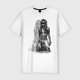 Мужская футболка премиум с принтом Шакира в Белгороде, 92% хлопок, 8% лайкра | приталенный силуэт, круглый вырез ворота, длина до линии бедра, короткий рукав | shakira | девушка | знаменитости | знаменитые личности | селебрити | суперзвезда | тело | фигура