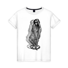 Женская футболка хлопок с принтом Анджелина Джоли в Белгороде, 100% хлопок | прямой крой, круглый вырез горловины, длина до линии бедер, слегка спущенное плечо | jolie | девушка | знаменитости | знаменитые личности | селебрити | суперзвезда | тело | фигура