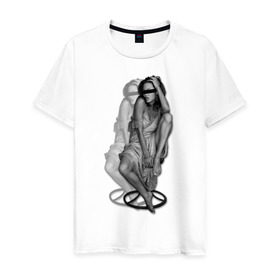 Мужская футболка хлопок с принтом Анджелина Джоли в Белгороде, 100% хлопок | прямой крой, круглый вырез горловины, длина до линии бедер, слегка спущенное плечо. | jolie | девушка | знаменитости | знаменитые личности | селебрити | суперзвезда | тело | фигура