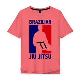 Мужская футболка хлопок Oversize с принтом Джиу-джитсу (Jiu jitsu) в Белгороде, 100% хлопок | свободный крой, круглый ворот, “спинка” длиннее передней части | brazilian | бой | джиу джитсу | карате | черный пояс