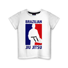 Детская футболка хлопок с принтом Джиу-джитсу (Jiu jitsu) в Белгороде, 100% хлопок | круглый вырез горловины, полуприлегающий силуэт, длина до линии бедер | Тематика изображения на принте: brazilian | бой | джиу джитсу | карате | черный пояс
