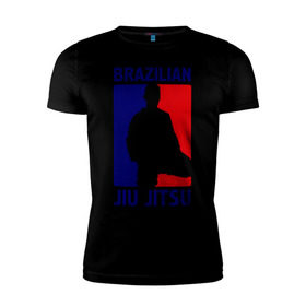 Мужская футболка премиум с принтом Джиу-джитсу (Jiu jitsu) в Белгороде, 92% хлопок, 8% лайкра | приталенный силуэт, круглый вырез ворота, длина до линии бедра, короткий рукав | brazilian | бой | джиу джитсу | карате | черный пояс
