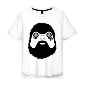Мужская футболка хлопок Oversize с принтом Геймер в Белгороде, 100% хлопок | свободный крой, круглый ворот, “спинка” длиннее передней части | joystick | видеоигры | джойстик | игры