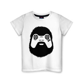 Детская футболка хлопок с принтом Геймер в Белгороде, 100% хлопок | круглый вырез горловины, полуприлегающий силуэт, длина до линии бедер | joystick | видеоигры | джойстик | игры