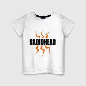 Детская футболка хлопок с принтом Radiohead. в Белгороде, 100% хлопок | круглый вырез горловины, полуприлегающий силуэт, длина до линии бедер | Тематика изображения на принте: 