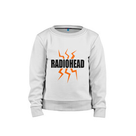 Детский свитшот хлопок с принтом Radiohead. в Белгороде, 100% хлопок | круглый вырез горловины, эластичные манжеты, пояс и воротник | Тематика изображения на принте: 