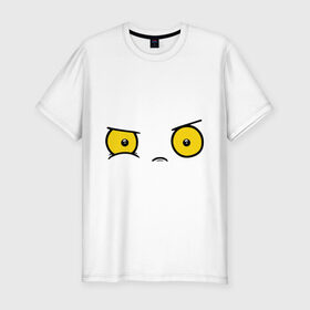 Мужская футболка премиум с принтом Wtf глаза в Белгороде, 92% хлопок, 8% лайкра | приталенный силуэт, круглый вырез ворота, длина до линии бедра, короткий рукав | wtf глаза | глаза | глазише | желтые глаза | злые глазки | недовольные глаза
