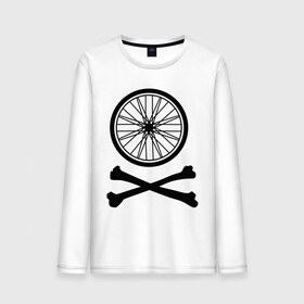 Мужской лонгслив хлопок с принтом Bicycle в Белгороде, 100% хлопок |  | bicycle | две кости | колесо | колесо от велосипеда | кости | кости с колесом | перекошенные кости