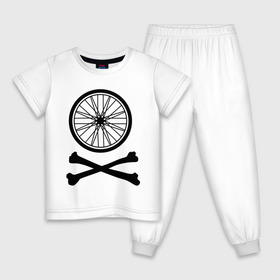 Детская пижама хлопок с принтом Bicycle в Белгороде, 100% хлопок |  брюки и футболка прямого кроя, без карманов, на брюках мягкая резинка на поясе и по низу штанин
 | bicycle | две кости | колесо | колесо от велосипеда | кости | кости с колесом | перекошенные кости
