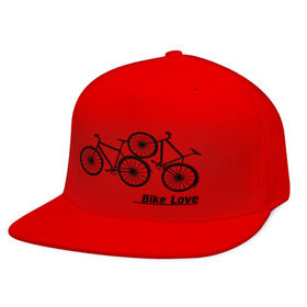 Кепка снепбек с прямым козырьком с принтом Bike Love в Белгороде, хлопок 100% |  | bike love | байкерам | велосипеды | для байкеров | для мотоциклистов | мотоциклистам