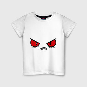 Детская футболка хлопок с принтом Злые глаза в Белгороде, 100% хлопок | круглый вырез горловины, полуприлегающий силуэт, длина до линии бедер | глаза | лицо | монстр | рожица | самйл | чудик