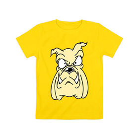 Детская футболка хлопок с принтом Злой пес в Белгороде, 100% хлопок | круглый вырез горловины, полуприлегающий силуэт, длина до линии бедер | бульдог | бультерьер | домашнее животное | животное | злой пес | пес | собака