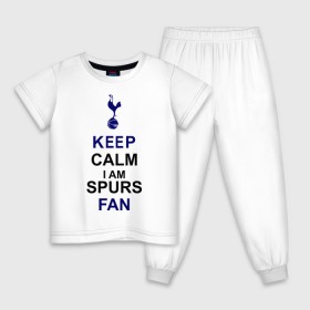 Детская пижама хлопок с принтом Keep Calm, I am Spurs fan в Белгороде, 100% хлопок |  брюки и футболка прямого кроя, без карманов, на брюках мягкая резинка на поясе и по низу штанин
 | keep calm | keep calm i am spurs fan | spurs | tottenham | тоттенхэм | футбол | футбольный клуб | шпоры