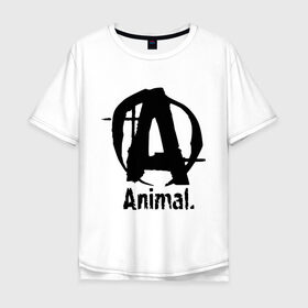 Мужская футболка хлопок Oversize с принтом Animal 2 в Белгороде, 100% хлопок | свободный крой, круглый ворот, “спинка” длиннее передней части | animal