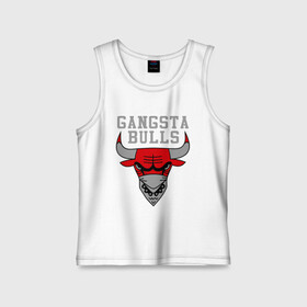 Детская майка хлопок с принтом Gangsta bulls в Белгороде,  |  | Тематика изображения на принте: bshirts | bulls | cihago bulls | gangsta bulls | swag | sweg | бык | красный бык | сваг | свег | чикаго булс