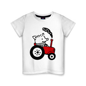 Детская футболка хлопок с принтом Поросенок Петр в Белгороде, 100% хлопок | круглый вырез горловины, полуприлегающий силуэт, длина до линии бедер | Тематика изображения на принте: интернет приколы | поросенок петр | приколы