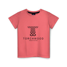 Детская футболка хлопок с принтом Torchwood Institute в Белгороде, 100% хлопок | круглый вырез горловины, полуприлегающий силуэт, длина до линии бедер | doctor | doctor who | torchwood | доктор | доктор кто | торчвуд