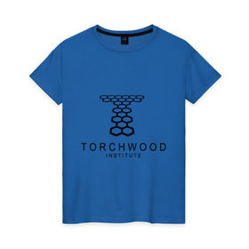 Женская футболка хлопок с принтом Torchwood Institute в Белгороде, 100% хлопок | прямой крой, круглый вырез горловины, длина до линии бедер, слегка спущенное плечо | doctor | doctor who | torchwood | доктор | доктор кто | торчвуд