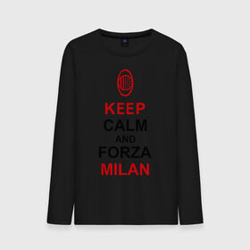 Мужской лонгслив хлопок с принтом keep calm and Forza Milan в Белгороде, 100% хлопок |  | болельщикам | матч | милан | спорт | фк | футбол | футбольный клуб