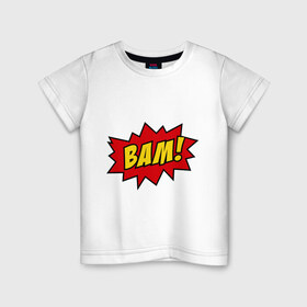Детская футболка хлопок с принтом Cartoon Bam! в Белгороде, 100% хлопок | круглый вырез горловины, полуприлегающий силуэт, длина до линии бедер | Тематика изображения на принте: бам | комикс | мультик