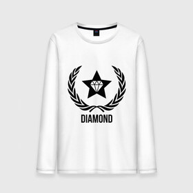 Мужской лонгслив хлопок с принтом Diamond Star в Белгороде, 100% хлопок |  | bshirts | swag | алмаз | бриллиант | драгоценности | камень | сваг | свэг