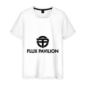 Мужская футболка хлопок с принтом Flux Pavilion в Белгороде, 100% хлопок | прямой крой, круглый вырез горловины, длина до линии бедер, слегка спущенное плечо. | deejay | dub step | dubstep | дабстеп | диджей | музыка