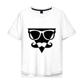 Мужская футболка хлопок Oversize с принтом Moustache Triangle в Белгороде, 100% хлопок | свободный крой, круглый ворот, “спинка” длиннее передней части | 