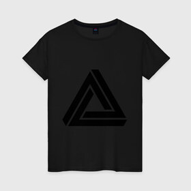 Женская футболка хлопок с принтом Triangle Visual Illusion в Белгороде, 100% хлопок | прямой крой, круглый вырез горловины, длина до линии бедер, слегка спущенное плечо | swag | swag style | иллюзия | одежда сваг | сваг | сваг стиль | свег | свог | свэг | треугольник