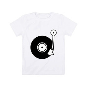 Детская футболка хлопок с принтом Vinyl Mix в Белгороде, 100% хлопок | круглый вырез горловины, полуприлегающий силуэт, длина до линии бедер | Тематика изображения на принте: dj | vinyl | винил | ди джей | диджей