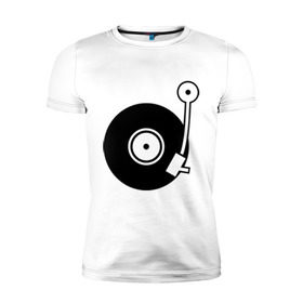 Мужская футболка премиум с принтом Vinyl Mix в Белгороде, 92% хлопок, 8% лайкра | приталенный силуэт, круглый вырез ворота, длина до линии бедра, короткий рукав | dj | vinyl | винил | ди джей | диджей