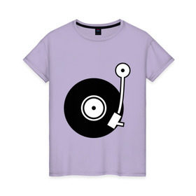 Женская футболка хлопок с принтом Vinyl Mix в Белгороде, 100% хлопок | прямой крой, круглый вырез горловины, длина до линии бедер, слегка спущенное плечо | dj | vinyl | винил | ди джей | диджей