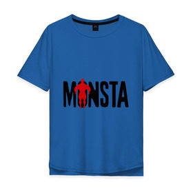 Мужская футболка хлопок Oversize с принтом Monsta в Белгороде, 100% хлопок | свободный крой, круглый ворот, “спинка” длиннее передней части | monsta | силовой спорт | силовой экстрим | спорт