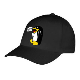 Бейсболка с принтом Пингвин: Linux в Белгороде, 100% хлопок | классический козырек, металлическая застежка-регулятор размера | пингвин