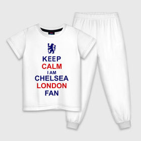 Детская пижама хлопок с принтом keep calm I am Chelsea London fan в Белгороде, 100% хлопок |  брюки и футболка прямого кроя, без карманов, на брюках мягкая резинка на поясе и по низу штанин
 | лондон