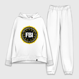 Женский костюм хлопок Oversize с принтом FBI в Белгороде,  |  | fbi | federal bureau of investigation | newtop | америка | спецслужбы | сша | фбр | федеральное бюро расследований