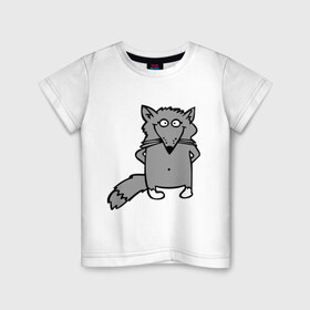 Детская футболка хлопок с принтом Хитрый лис в Белгороде, 100% хлопок | круглый вырез горловины, полуприлегающий силуэт, длина до линии бедер | лис | лисенок | смешной лис