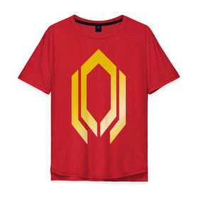 Мужская футболка хлопок Oversize с принтом Mass effect gold в Белгороде, 100% хлопок | свободный крой, круглый ворот, “спинка” длиннее передней части | золото | игра | игры | комп | компьютерные игры