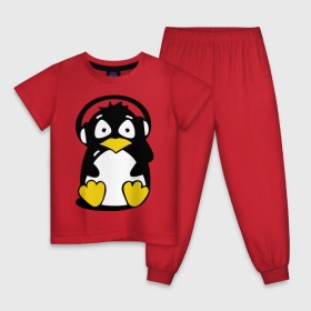 Детская пижама хлопок с принтом Пингвин в наушниках в Белгороде, 100% хлопок |  брюки и футболка прямого кроя, без карманов, на брюках мягкая резинка на поясе и по низу штанин
 | животные | пингвиненок | пингвинчик | прикольные картинки
