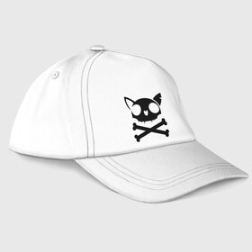 Бейсболка с принтом кошачий пиратскй флаг в Белгороде, 100% хлопок | классический козырек, металлическая застежка-регулятор размера | кости | кошачий пиратский флаг | пиратский флаг | череп | череп кошки