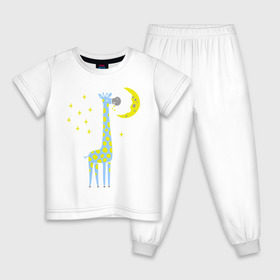 Детская пижама хлопок с принтом Сказочный жираф в Белгороде, 100% хлопок |  брюки и футболка прямого кроя, без карманов, на брюках мягкая резинка на поясе и по низу штанин
 | животные | жираф | сказка | сказочный жираф