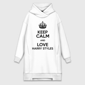Платье-худи хлопок с принтом Keep calm and love Harry Styles в Белгороде,  |  | Тематика изображения на принте: 1d | harry styles | keep calm | music | one direction | гарри стайлс