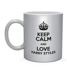 Кружка с принтом Keep calm and love Harry Styles в Белгороде, керамика | объем — 330 мл, диаметр — 80 мм. Принт наносится на бока кружки, можно сделать два разных изображения | 1d | harry styles | keep calm | music | one direction | гарри стайлс